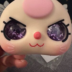 Baby Three 100% face with purple chunky glitter